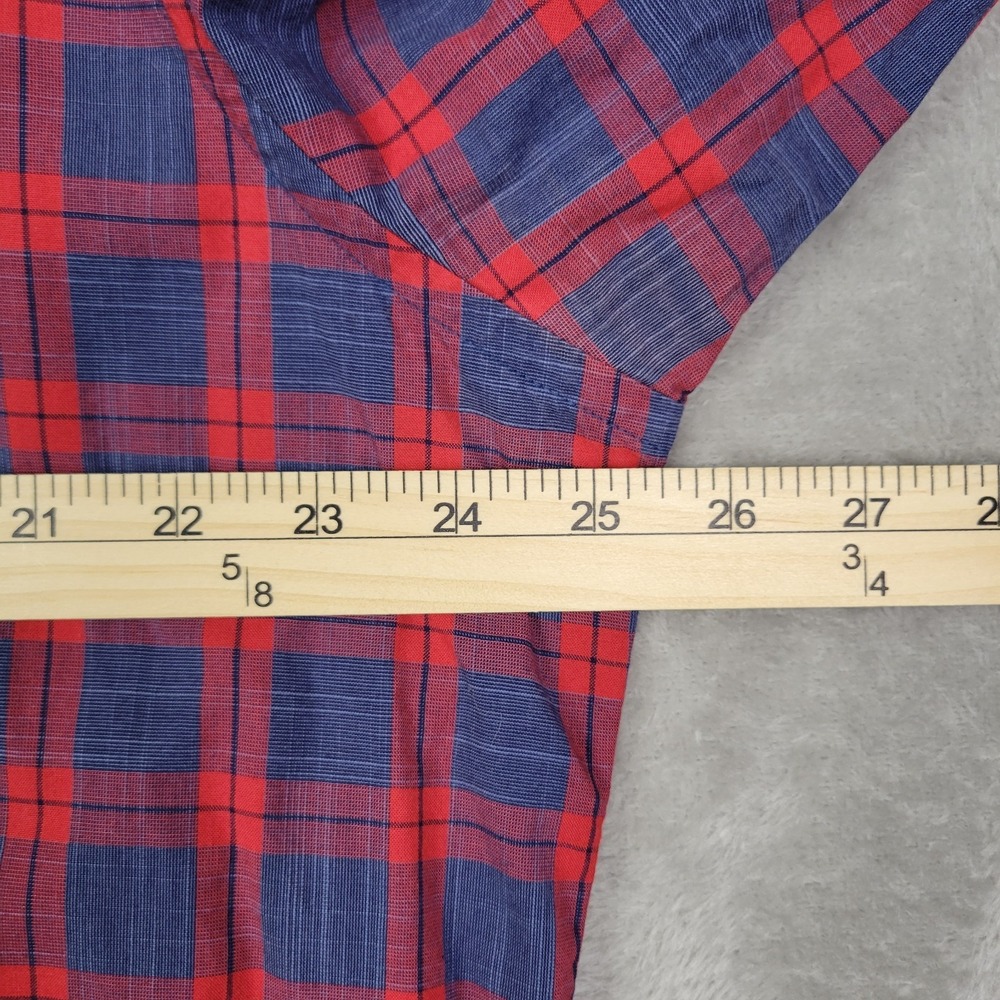 UNTUCKit Shirt Men's XXL Plaid Blue Red Collared Long Sleeve Button Front Shirt - Picture 5 of 7